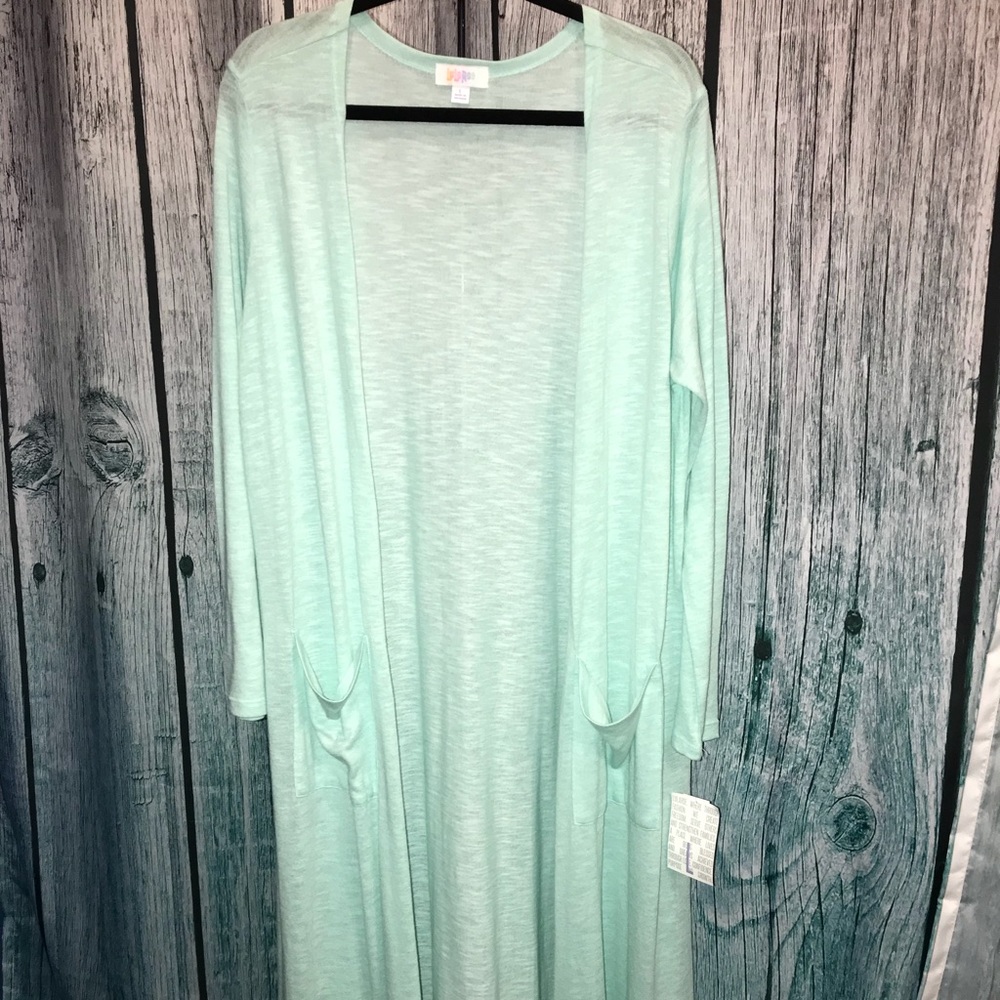 LuLaRoe Sarah mint green duster sweater NWT size L